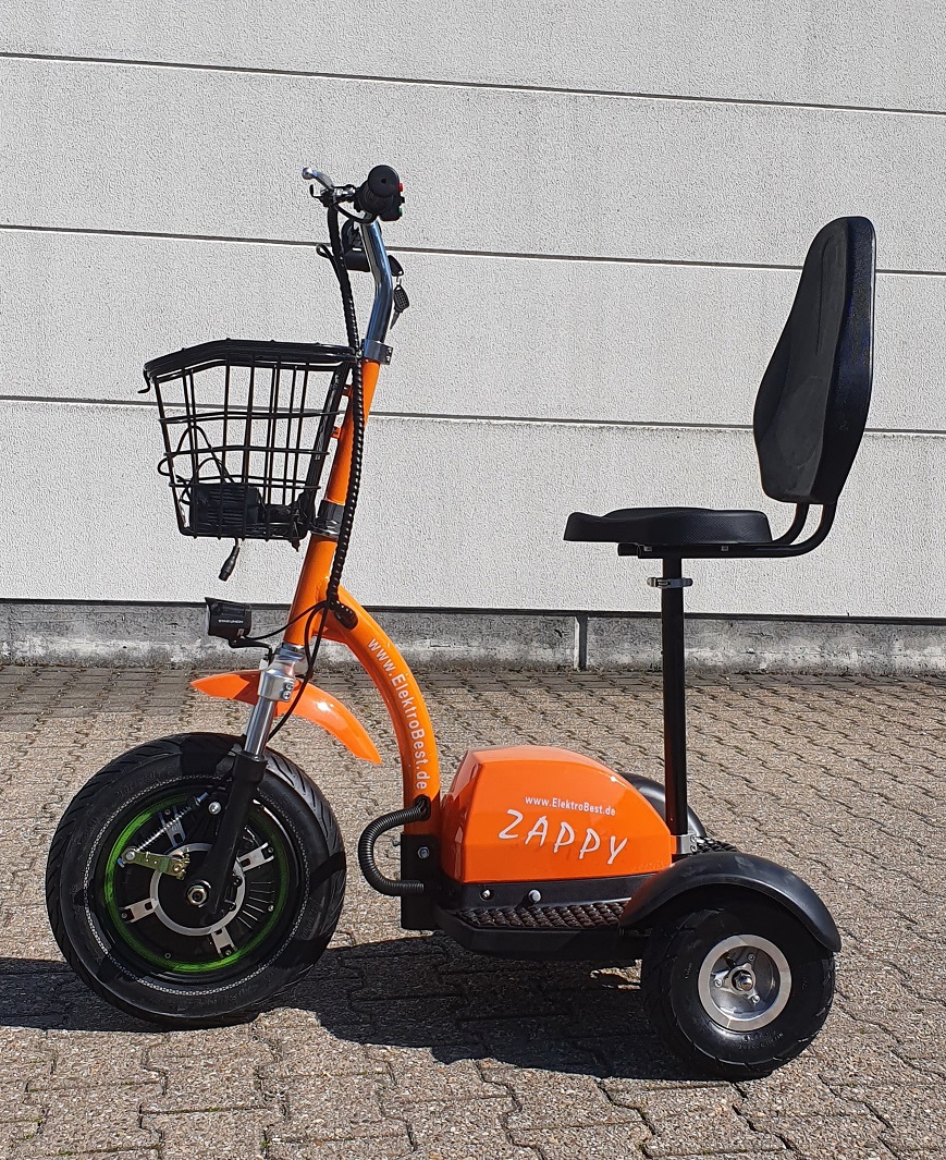 Orange 500W ElektroScooter Zappy! Zappy ElektroScooter Senioren ElektroMobil Mobility Vehicle Elektro Dreirad bis 25km/h 